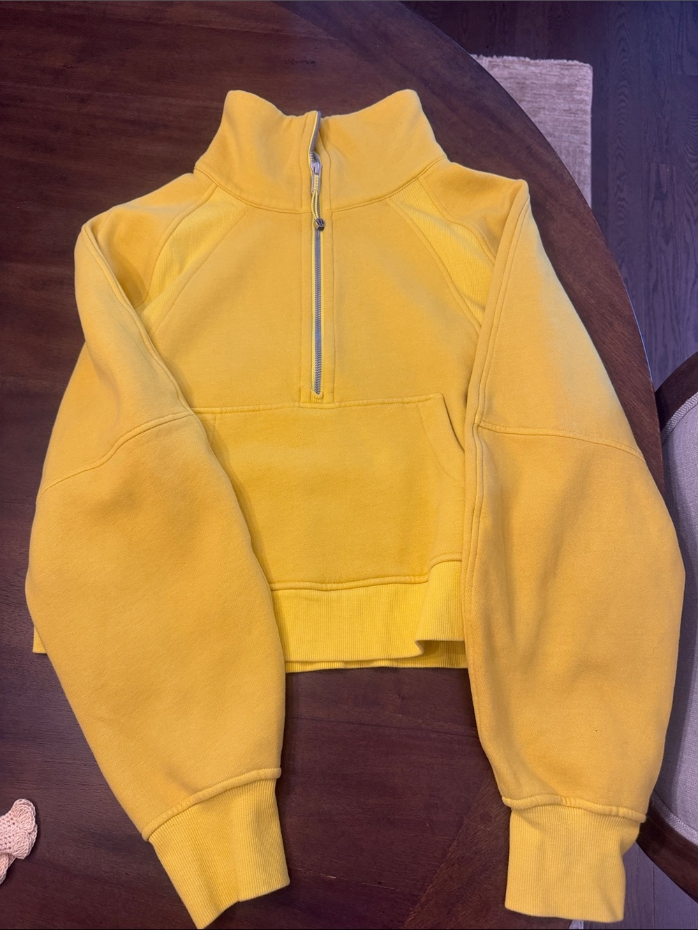 lululemon athletica Bright Yellow Cropped Half-Zip Turtleneck Sweater